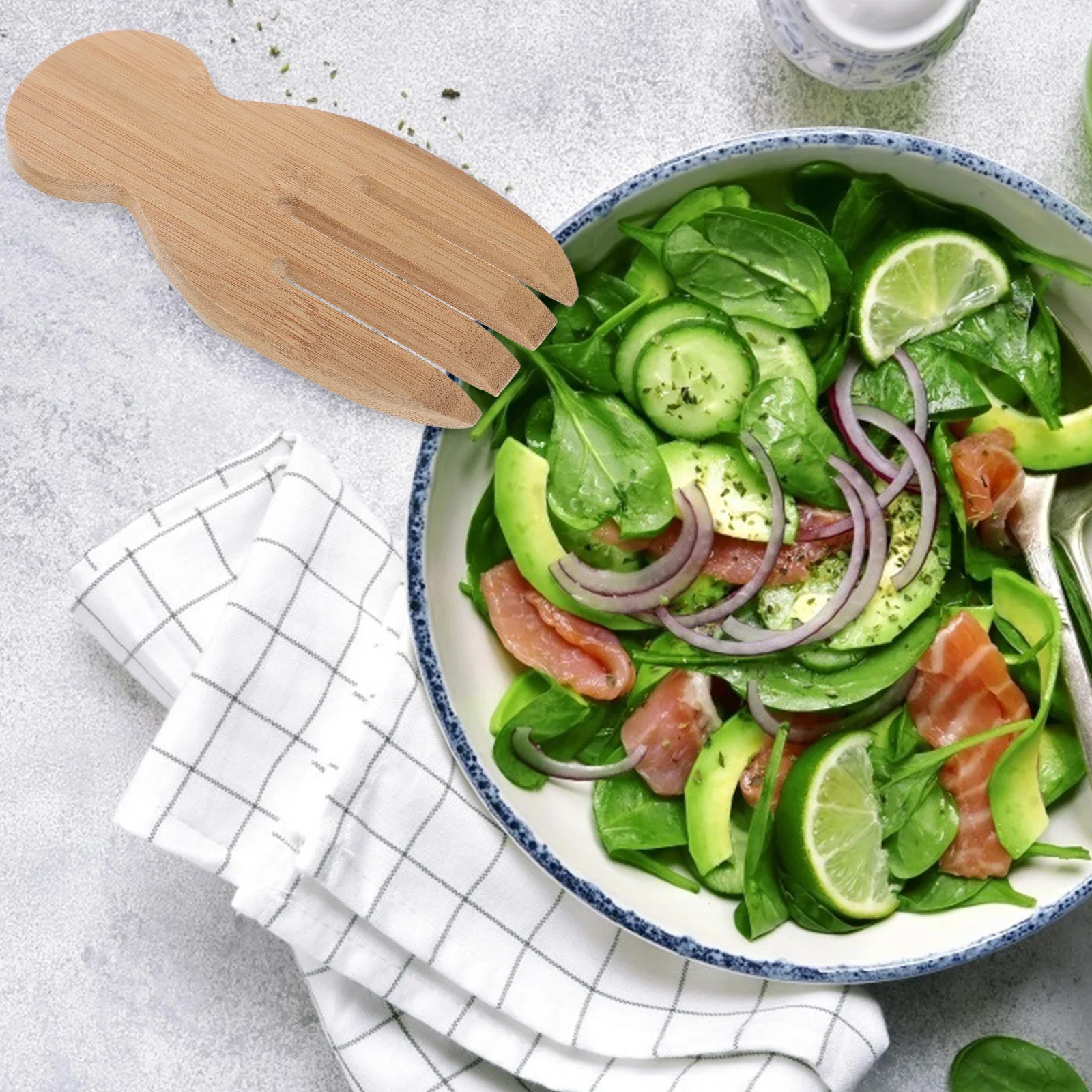 Bamboo Hands Acacia Wood Serving Utensils Gripper Design For Tossing Pasta Salad Fruit Salad Claws Kitchen Tableware