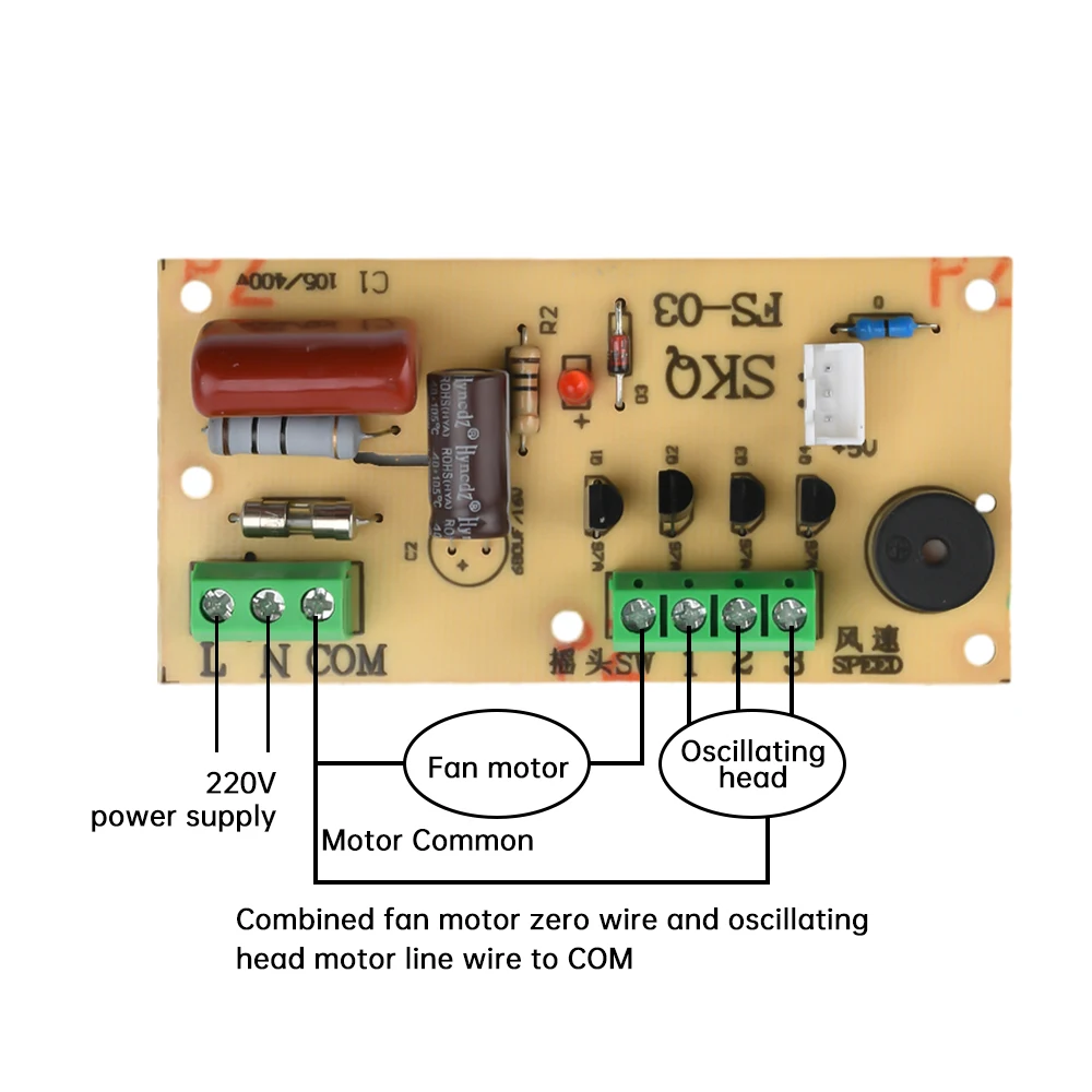 Universal Fan Remote Control Receiver Board - Replacement Main Control Circuit Board for Fan Repair & Modification