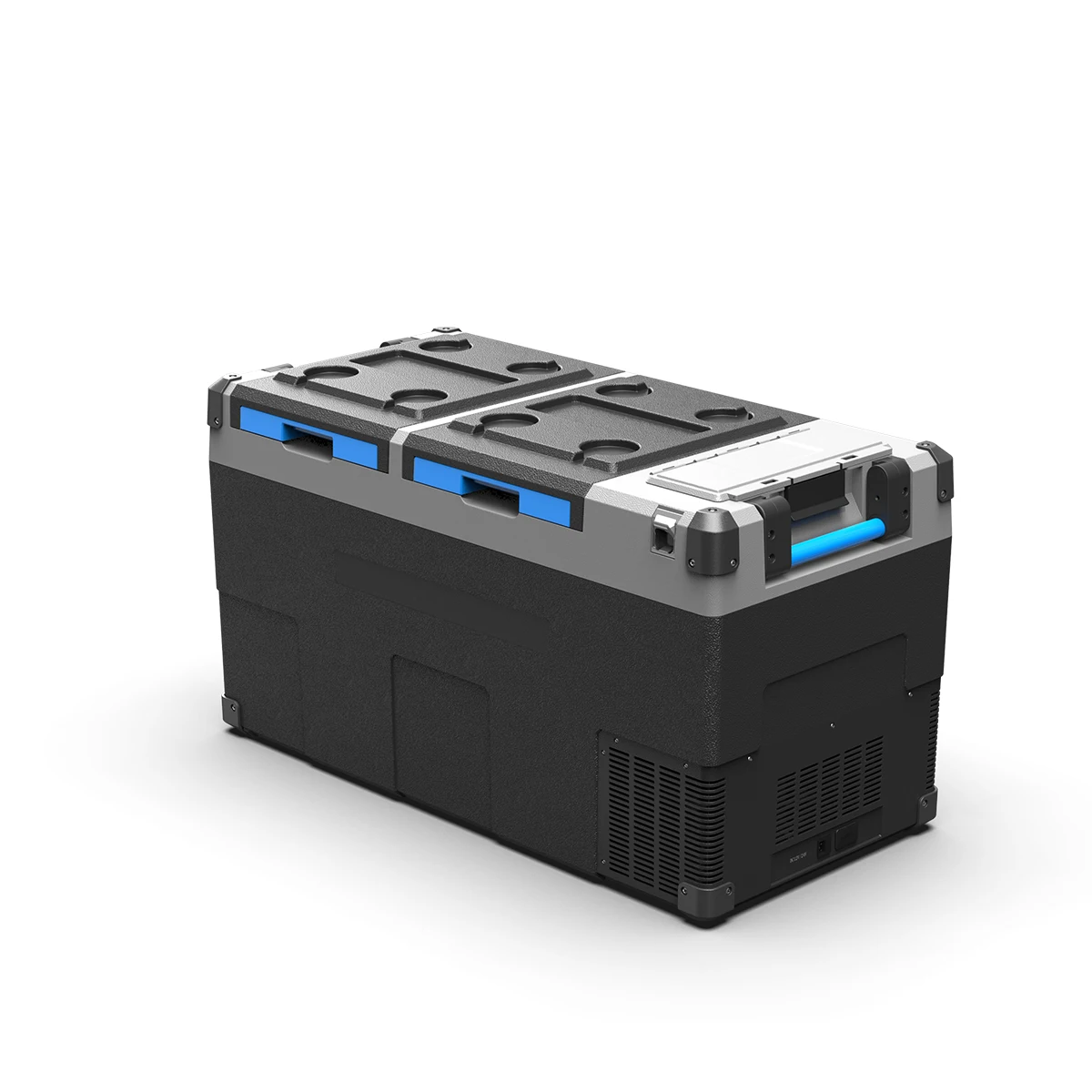 Portable Car Refrigerator with Handle Dual Zone Refrigeration Separate Freeze USB Charging Application Control
