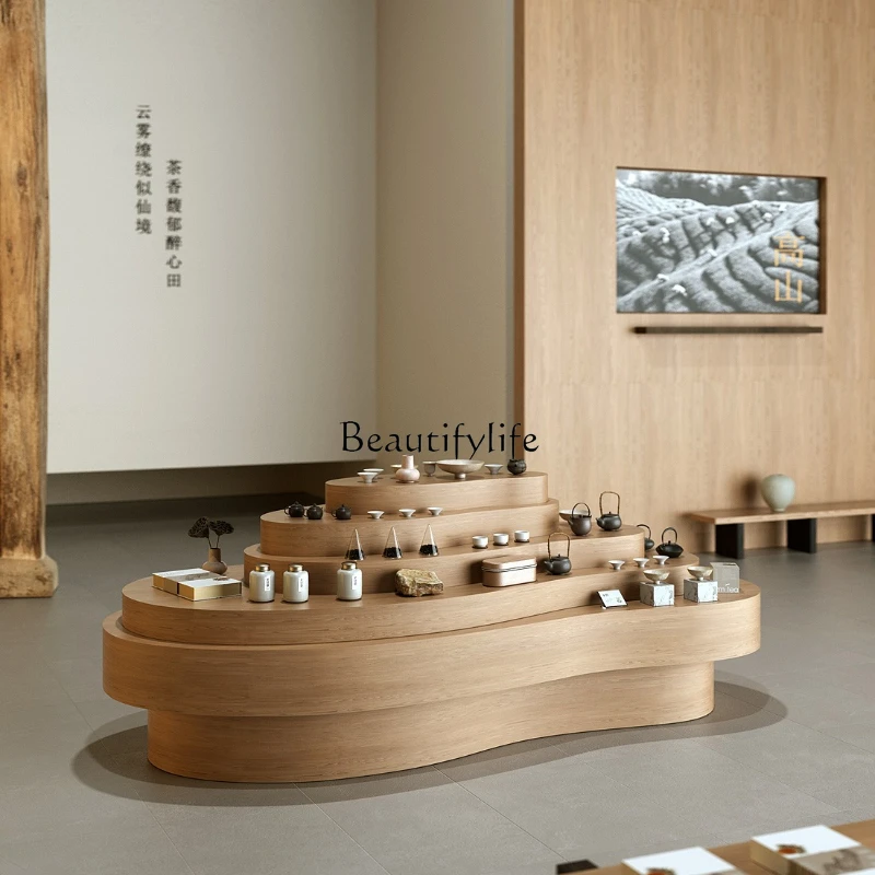 

Multi-storey Nakajima display cabinet Tea shop store Specialty tourism product display cabinet