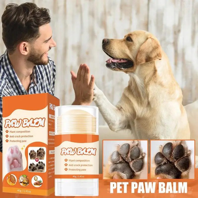 Paw Balm Stick Moisturizing Paw Balm Paw Cream 40g Soother Balm Natural Paw Balm Stick Moisturizes Protects Dry Cracked Paws For