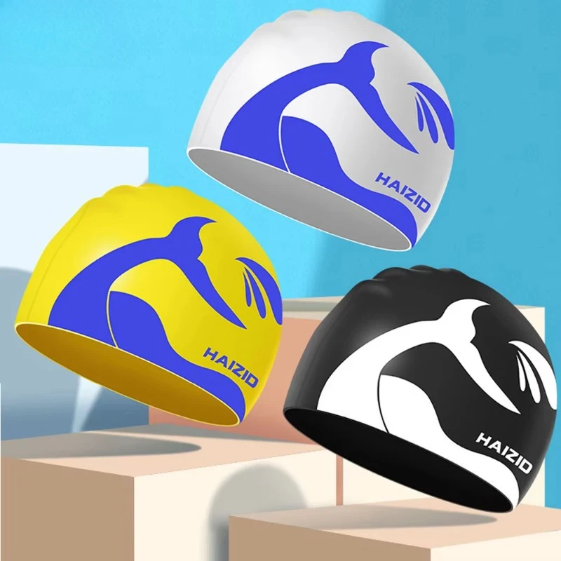 

Adults Swimming Caps Women Fashion Print Ear Protection Waterproof Silicone Swim Cap Swimming Hats for Men Swimming Accessories