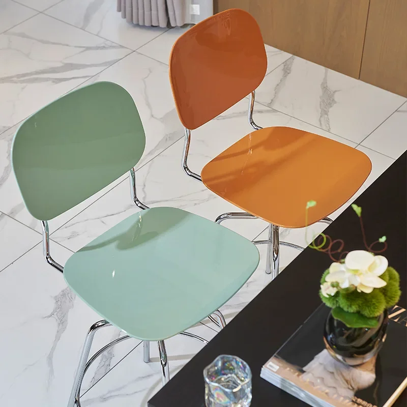 Bedroom Furniture Bar Chair, Modern, Simple, Home, Nordic, Fashion, Light Luxury, Chair, High Foot, Personality, White, Bar, Cas