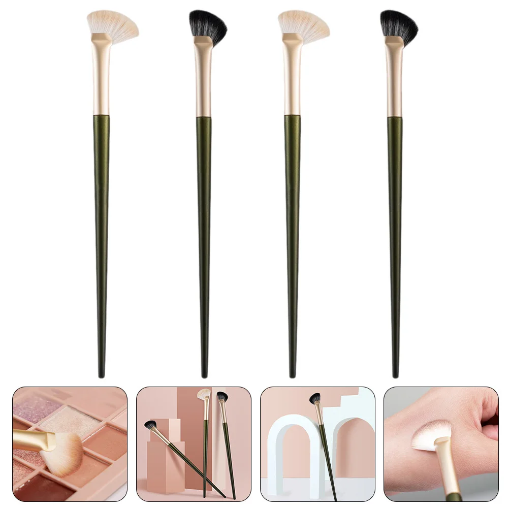 

4Pcs Nose Contour Brush Angled Eye Shadow Blending Makeup Accessory Soft Denser Silkier No Shedding Great for Women Girls