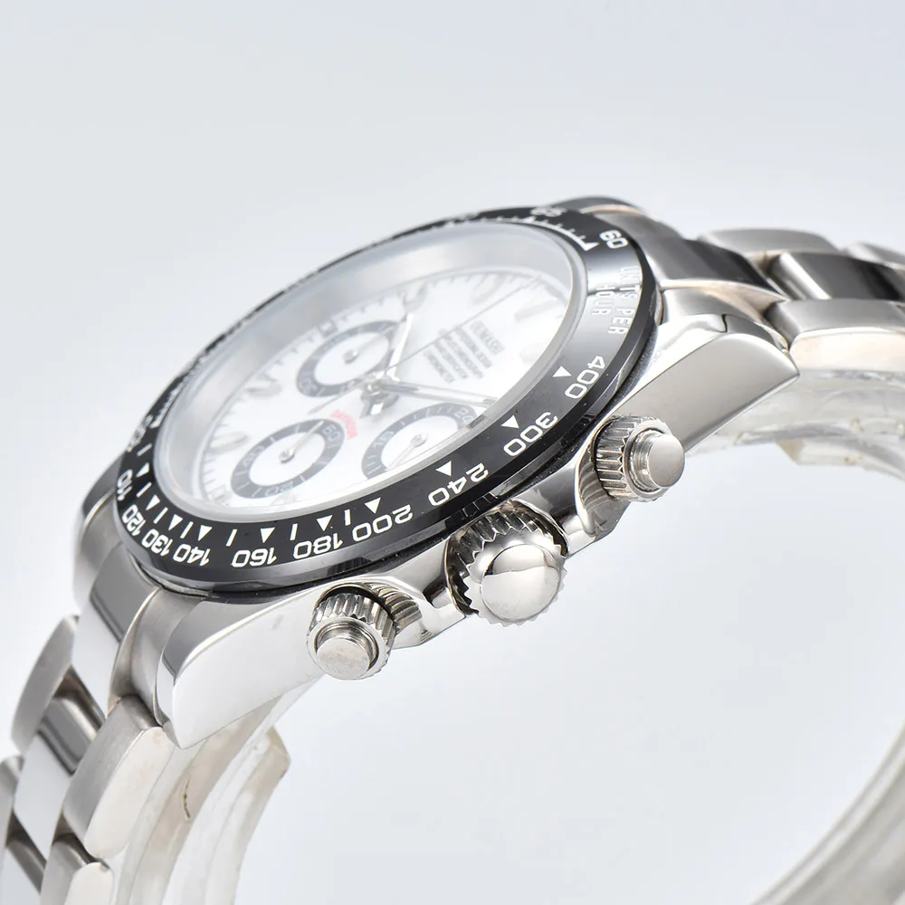 Lusso VK63 OROLOGIO 39mm cronografo al quarzo orologio da lavoro da uomo VK Serie 63 Sport vetro zaffiro lunetta in ceramica inserto orologio da uomo