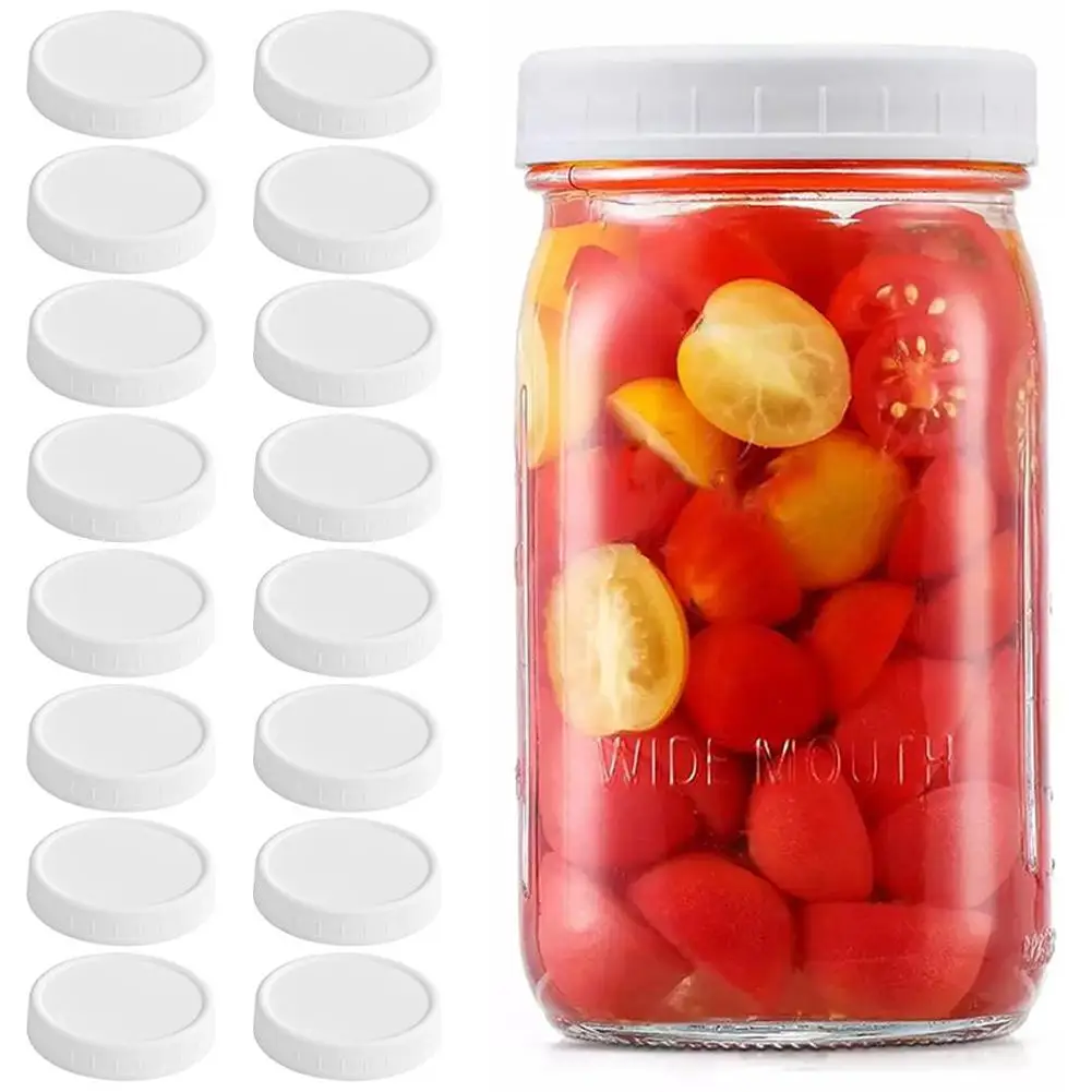 1/16pcs Reusable 86mm Plastic Mason Jar Lids for Wide Mouth Jar Leak-proof Seal Bottle Cover Spout Lid Good Seal Kitchen Tool