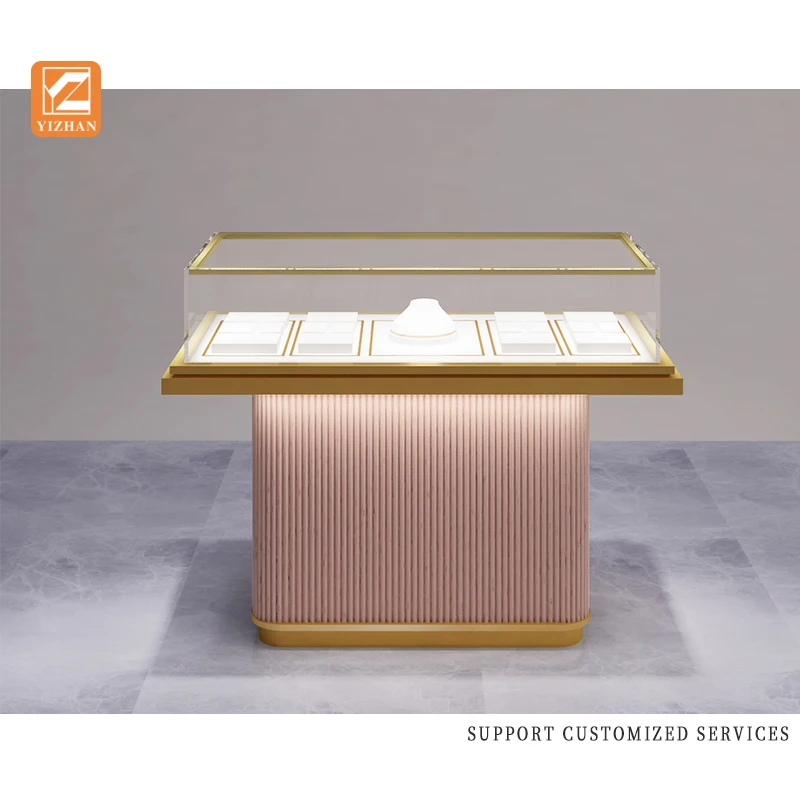 Custom.Elegant Foldable Jewelry Showcase with Lights Display Case for Showoffs