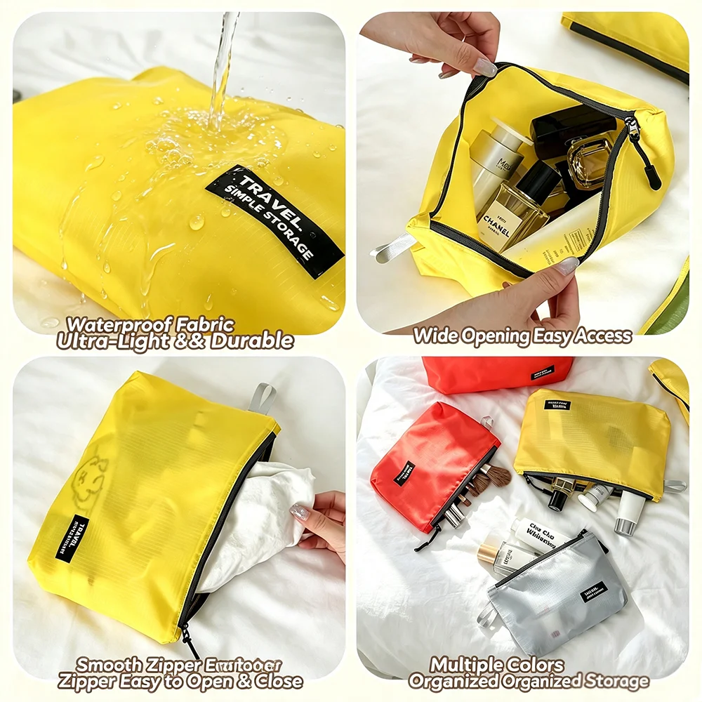 Ultraleichte Wasserdichte Reise-Aufbewahrungstasche Silikonbeschichteter Nylon-Organizer-Beutel zum Anklemmen an Camping- und Wanderrucksäcke – Detail 10