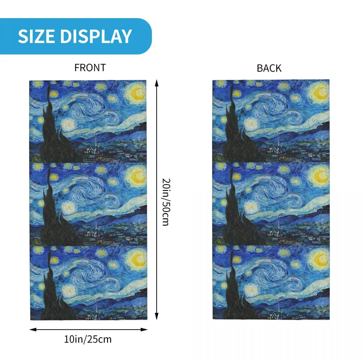 Starry Night Bandana Neck Gaiter Printed Van Gogh Galaxy Balaclavas Mask Scarf Warm Headband Running Men Women Adult Washable