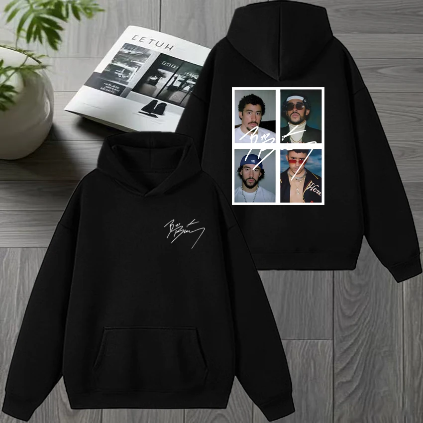 

Hot Singer Bad Bunny music Graphics Hoodies Autumn Winter Men women harajuku fashion pullover Unisex Fleece Casual Sweatshirt