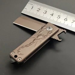 Multifunctional Outdoor Survival Mini Folding Knife 440C Stainless Steel Multi Tools EDC Pocket Knife Bottle Opener Small Razor