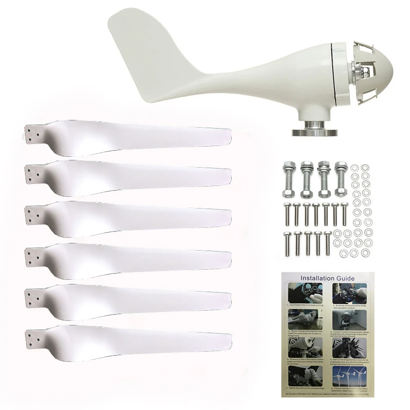 طاقة مجانية 1000 واط مولد تربيني طاقة الرياح المنزلية 1KW 12 فولت 24 فولت 48 فولت طاحونة هوائية أفقية صغيرة منخفضة الضوضاء مع وحدة تحكم MPPT