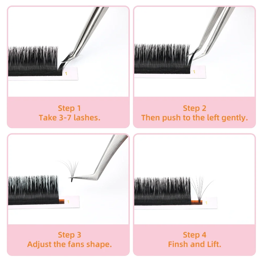 ARISON C/D/cc/dd/M/L Easy Fan Volume 1sAuto Flowering Eyelash Extension Lashes Rapid Blooming Eye Lash For Wholesale Custom LOGO