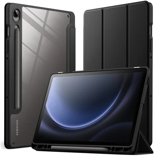 Imagen 1 del producto Funda para Samsung Galaxy Tab S10 FE / S9 FE de 10,9 pulgadas, parte trasera translúcida delgada, soporte triple, bolígrafo para tableta, carga, encendido/apagado automático