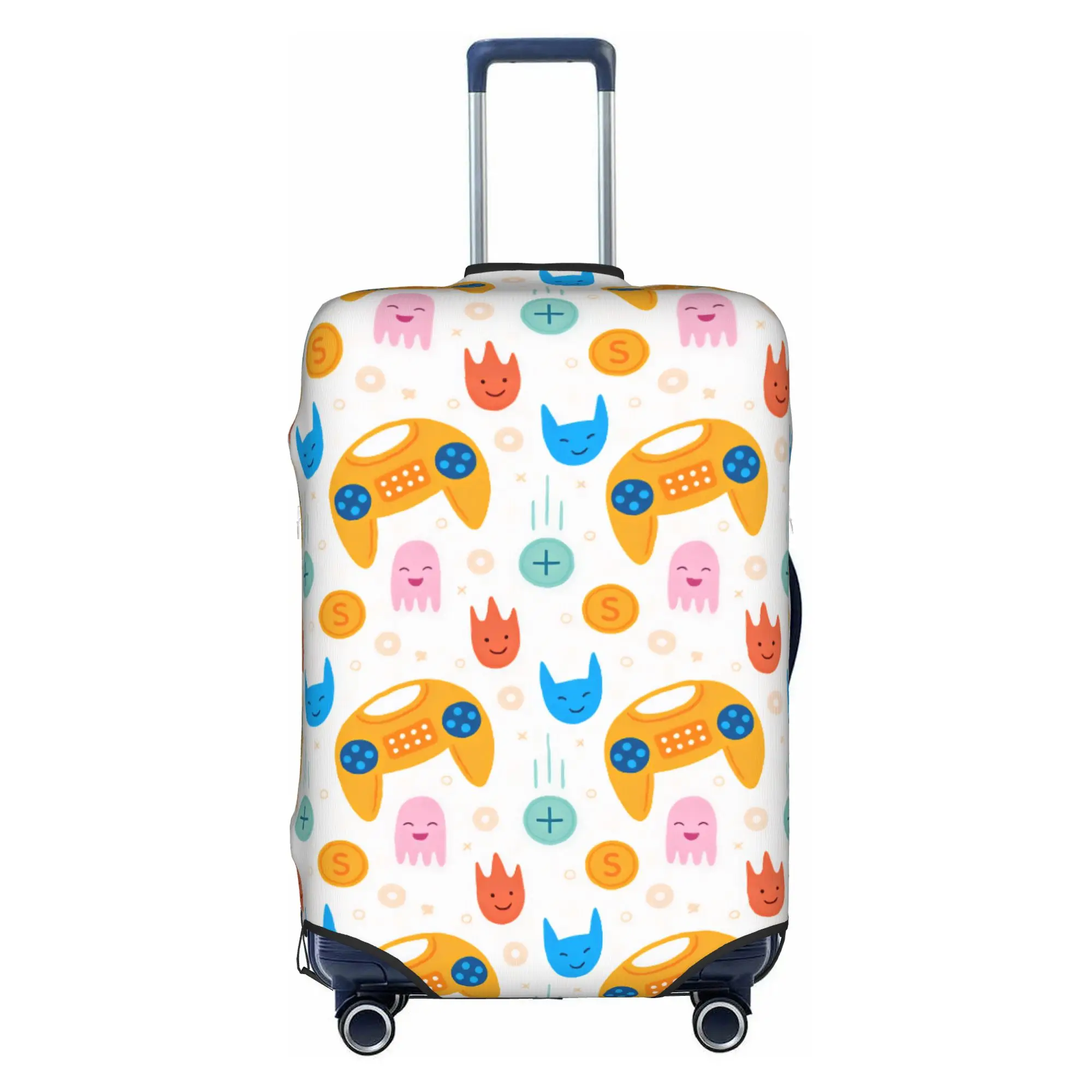 Game Controllers Joystick Cute Cartoon Travel Luggage Cover Elastic  Suitcase Cover Protector Fit 18-32 Inch