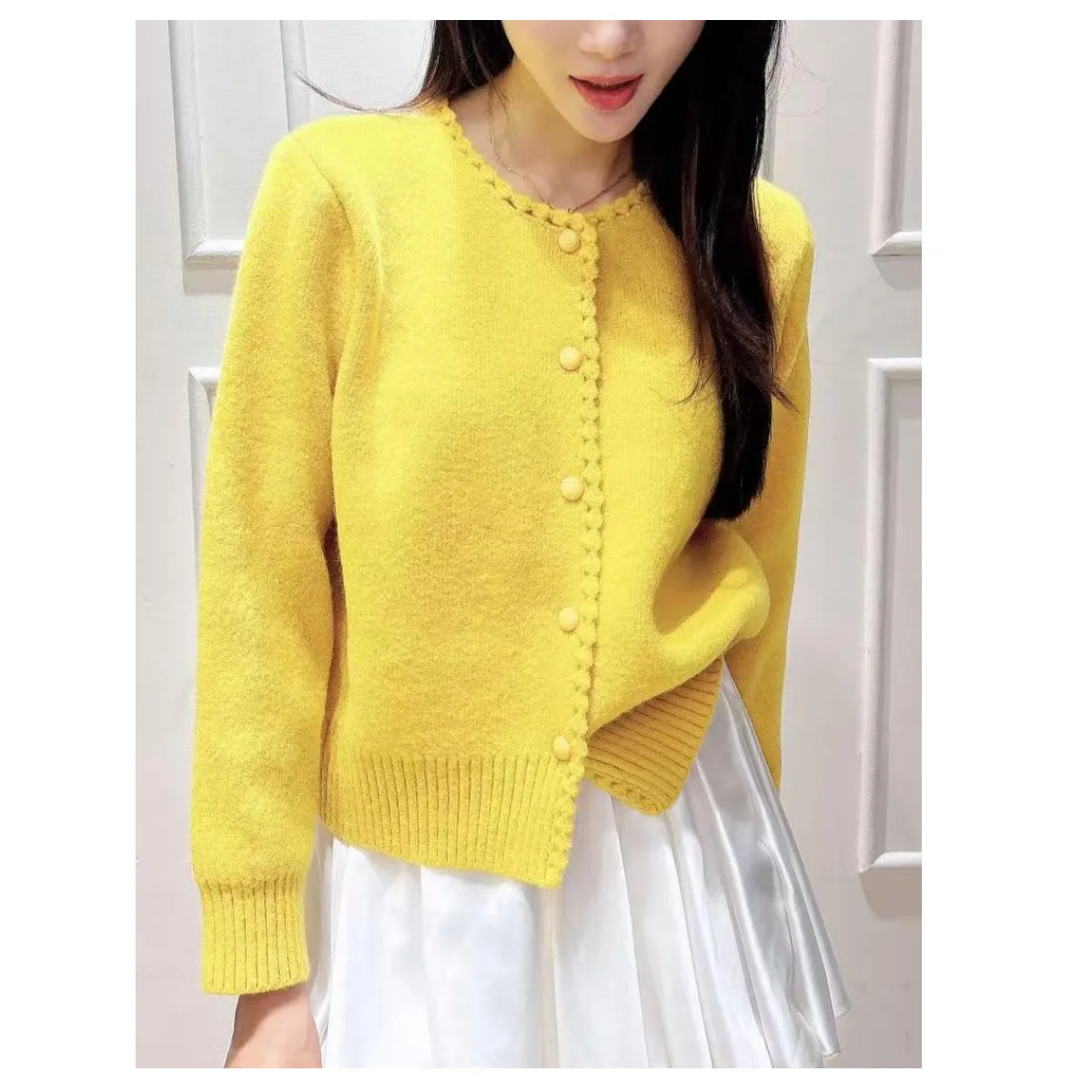 

Autumn Winter Fashion Women Cardigans Sweater Single Breasted Korean Slim Chic Knitted Coat High Quality Tops Cardigan 2025 New