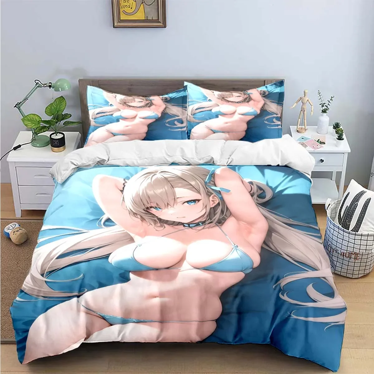 

Fashion Sexy Anime Girl Print Bedding Sets Bed Supplies Set Duvet Cover Bed Comforter Set Bedding Set Aldult Gift