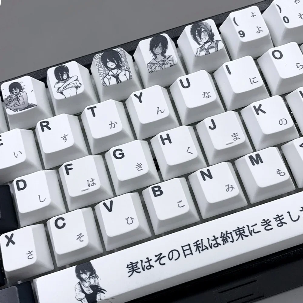 

GEFENSI 106 Keys, Anime Resser Themed Japanese Keycaps PBT Cherry Contour For Cherry MX 61 68 86 Mega Lion Wooting Mechanical Ke
