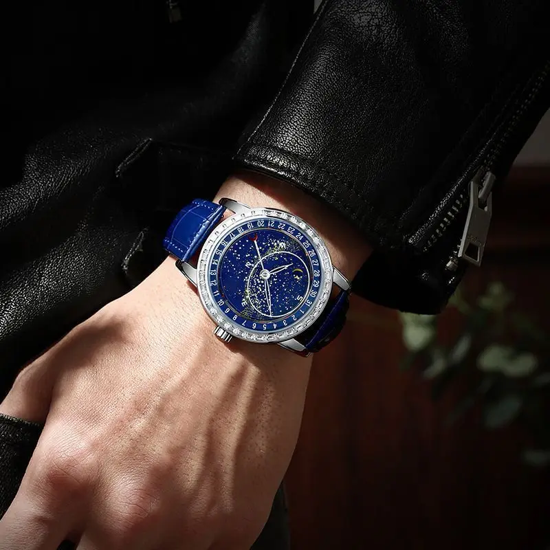 Orologio meccanico svizzero da uomo di lusso, nuovo, classico, semplice, tendenza, studente, automatico, luminoso, impermeabile, al quarzo