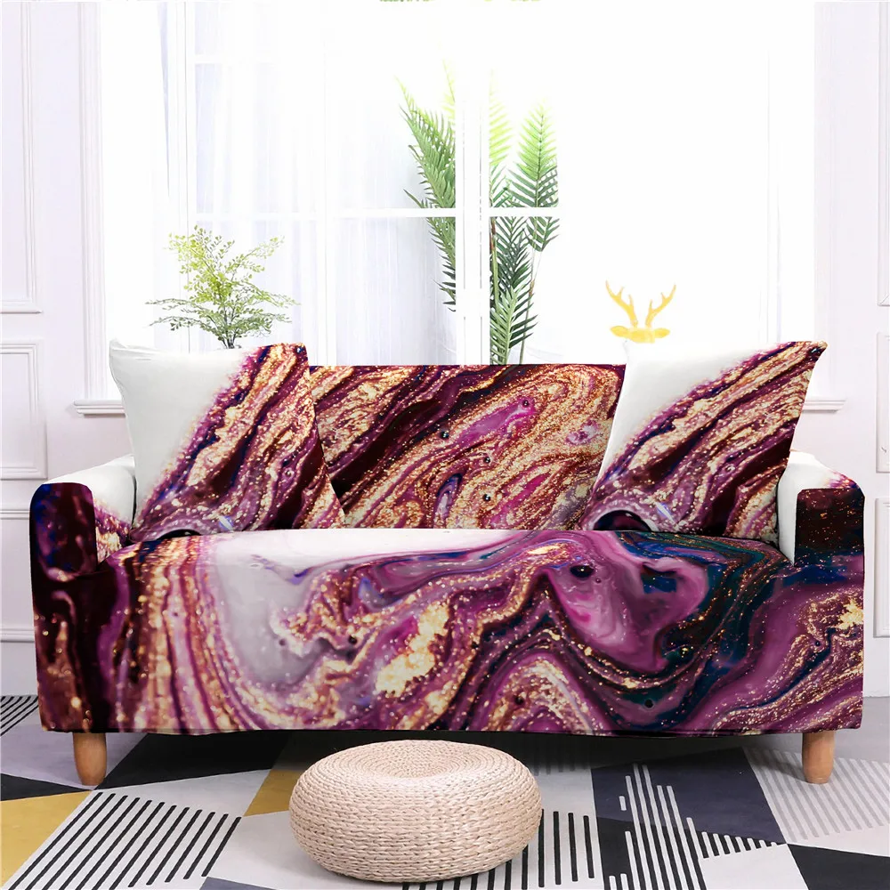 Marble Pattern Sofa Cover for Living Room Stretch Elastic Cushion Cover Slipcover Couch Cover Home Decor Funda Sofa Elastica