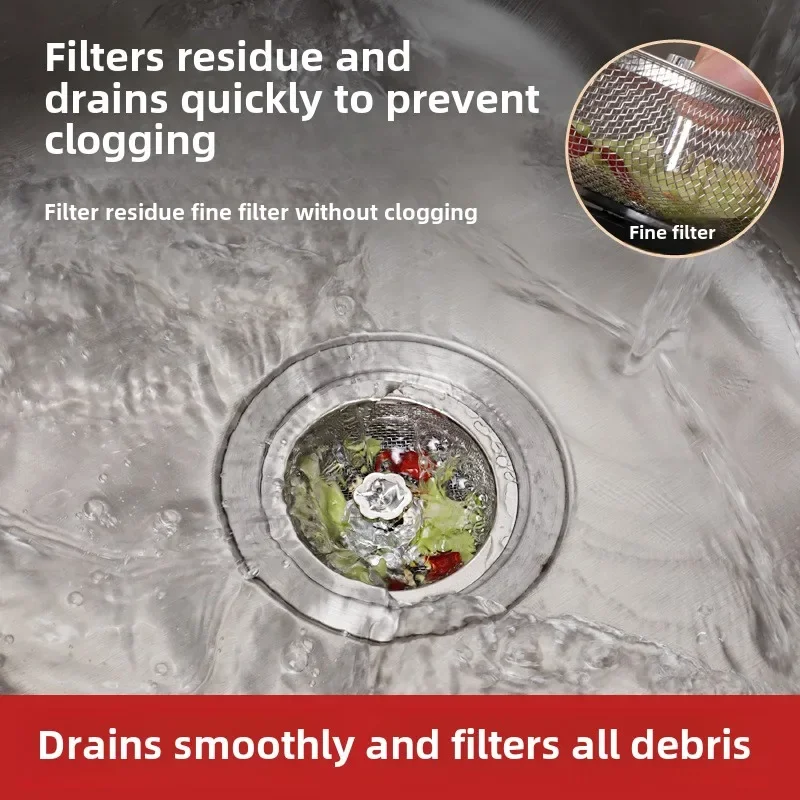 Kitchen Stainless Steel Filter Screen Vegetable Basin Sink Sewer Garbage Anti-blocking Cover Slag Deodorant Net Leakage