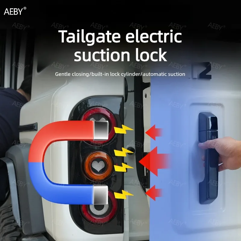 AEBY For BAIC 212 T01 Electric Suction Door Lock, Tailgate with Built-in Cylinder Soft Closing Latch Kit, Easy to install