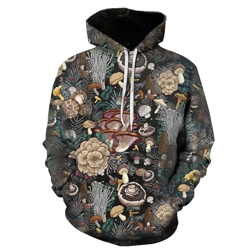 Autumn Colorful Mushrooms 3D Print Hoodies Men Women Fashion Casual Sweatshirts Oversized Hoodie Pullovers Tracksuit Clothing