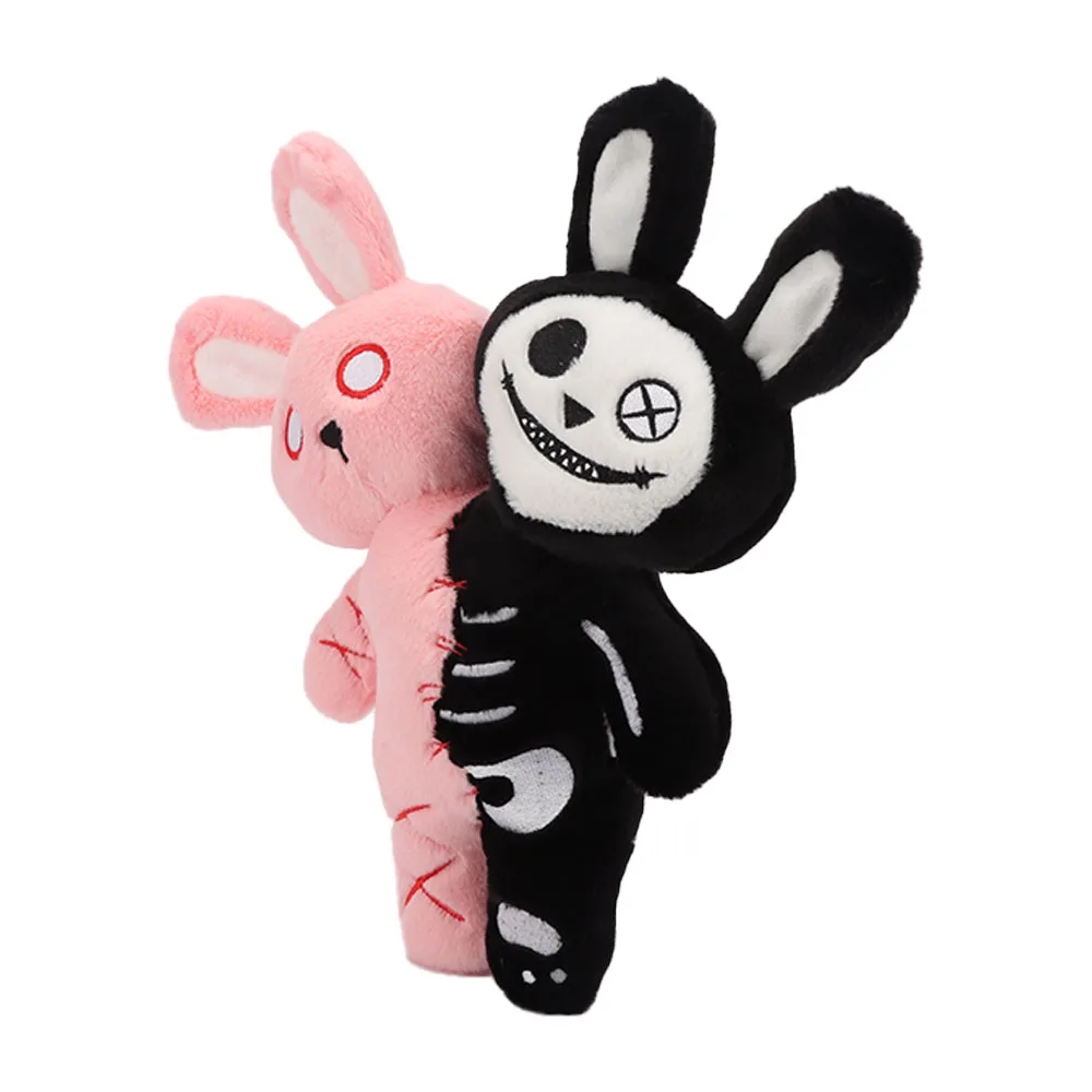 Terrifying-Gothic horror double-headed Skull Rabbit plush Stuffed animal Rabbit plush toy Halloween Decoration Gift for kids