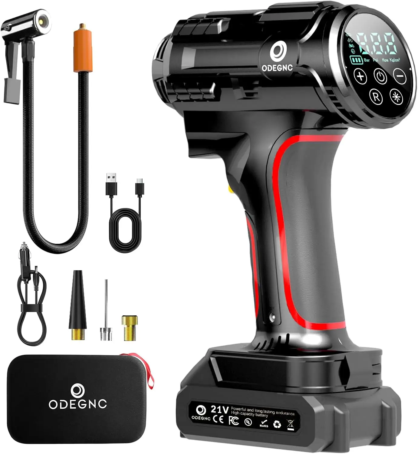 

Portable Cordless Air Compressor 160PSI with Digital Gauge, Fast Inflation for Car SUV Truck RV