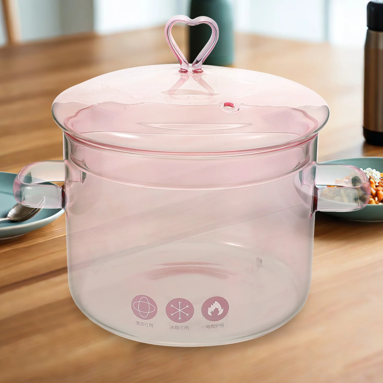 

1900Ml Glass Cooking Pot with Lid Clear Borosilicate Stew Pan for Microwave Fridge Oven Safe Daily Family Cooking Use