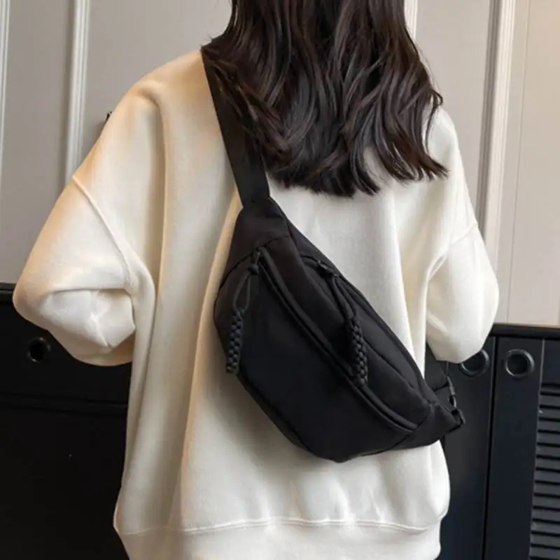 Bolsa de pecho de nailon, riñoneras impermeables de gran capacidad para deportes al aire libre, correr, senderismo, bolsos de hombro de viaje + 1 regalo colgante, 1 ud.