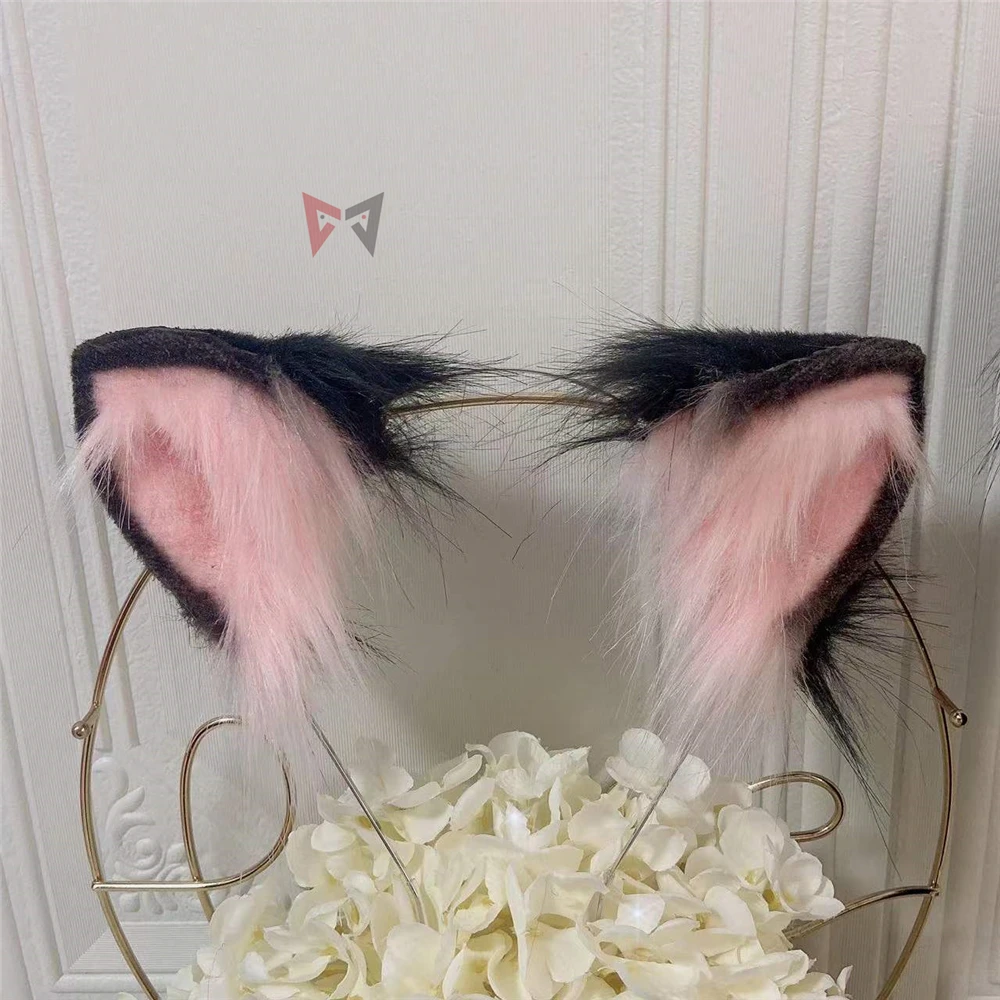 New Black Nurse Cosplay Cat Fox Neko Ears HairhoopTail Angel Style Hat For Halloween Christmas Game Party Sotume  Accessories image 5