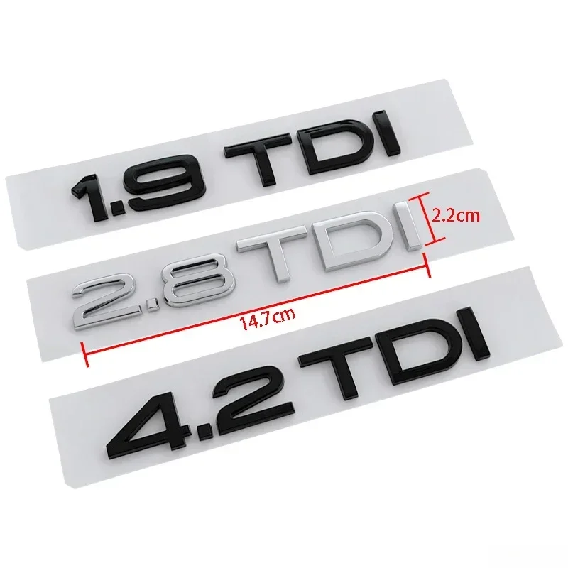 3D ABS Car Trunk Number Letters Sticker Accessories Emblem For Audi Sline A3 A4 A6 A8 Q3 Q5 Q7 Q8 1.9 TDI 2.8 TDI 4.2 TDI TT S7