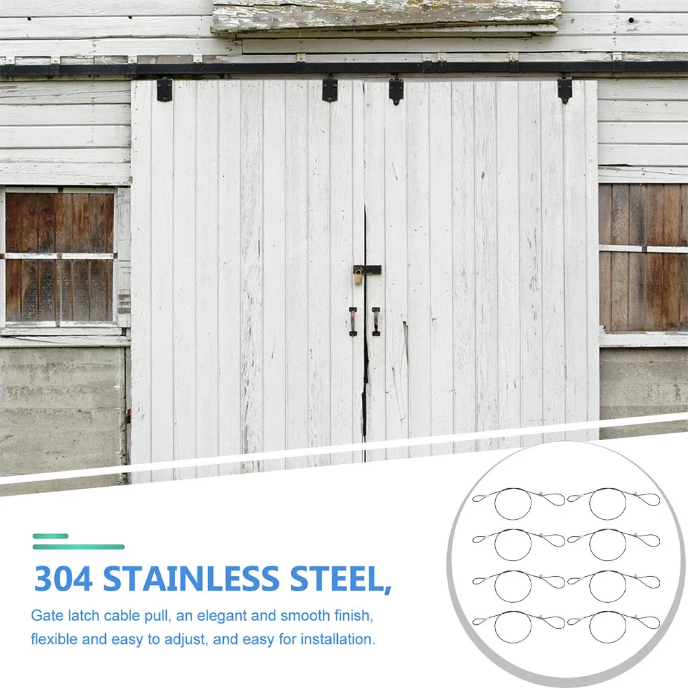 8 قطعة كابل مزلاج السلامة سحب بوابة معدنية مزلاج سلسلة سهلة التركيب للمنزل ساحة سياج لوازم الحديقة بوابة السياج سحب الحبل