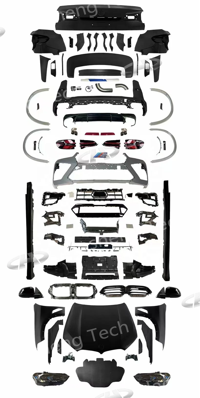 ضبط نموذج X5 E70 ترقية إلى 2024 X5M F95 G05Lci تصميم قديم إلى مصدات السيارة الجديدة الشفاه العلوي لسيارات Bmw X5 2006-2013 طقم الجسم