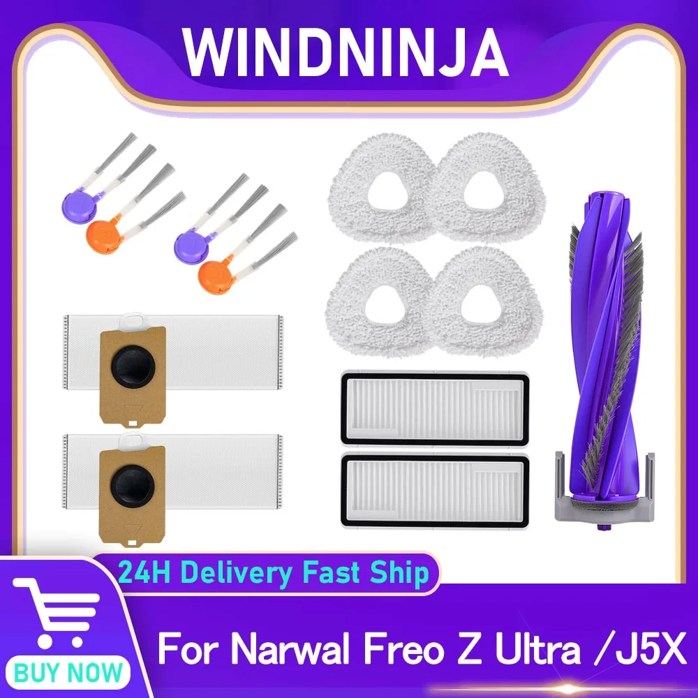 

Подходит для Narwal Freo Z10 Ultra для Narwal J5X, запасная часть для пылесоса, фильтр, ткань для швабры, основная боковая щетка, сменный мешок для пыли, аксессуары