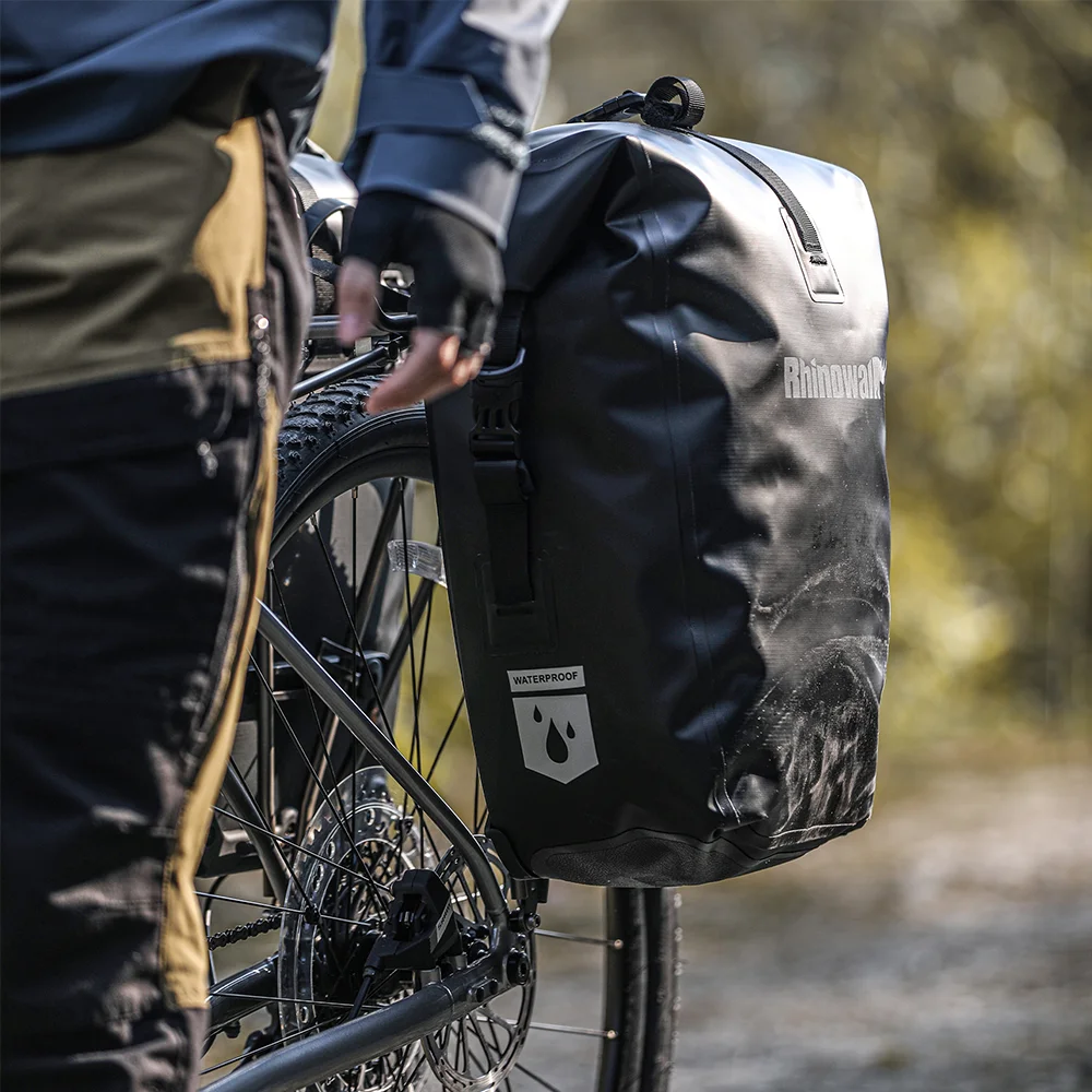 Rhinowalk Bike Pannier Bag 27L Quick Release Bicycle Tail Back Seat Rack Saddle Side Bag Cycling Bikepacking Travel Storage Bag