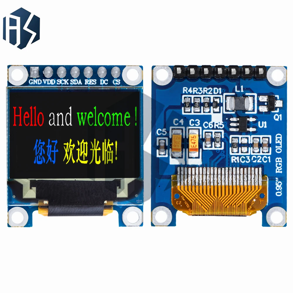 1PCS 0.95 inch full color OLED Display module with 96x64 Resolution SPI Parallel Interface SSD1331 Controller 7PIN new with case