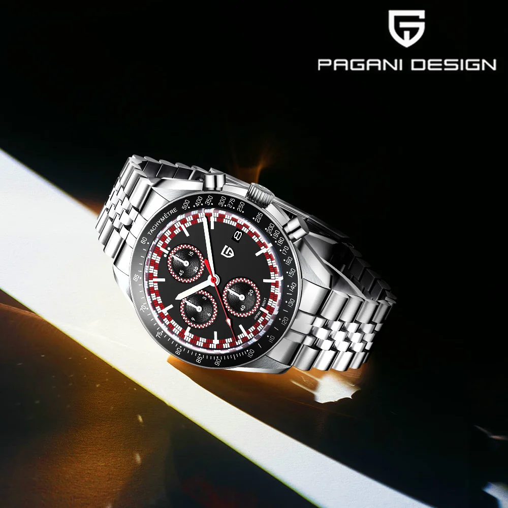 

Pagani design 2025 latest fashion quartz men's watch high-quality sapphire VK67 men's luxury chronograph stainless steel sports