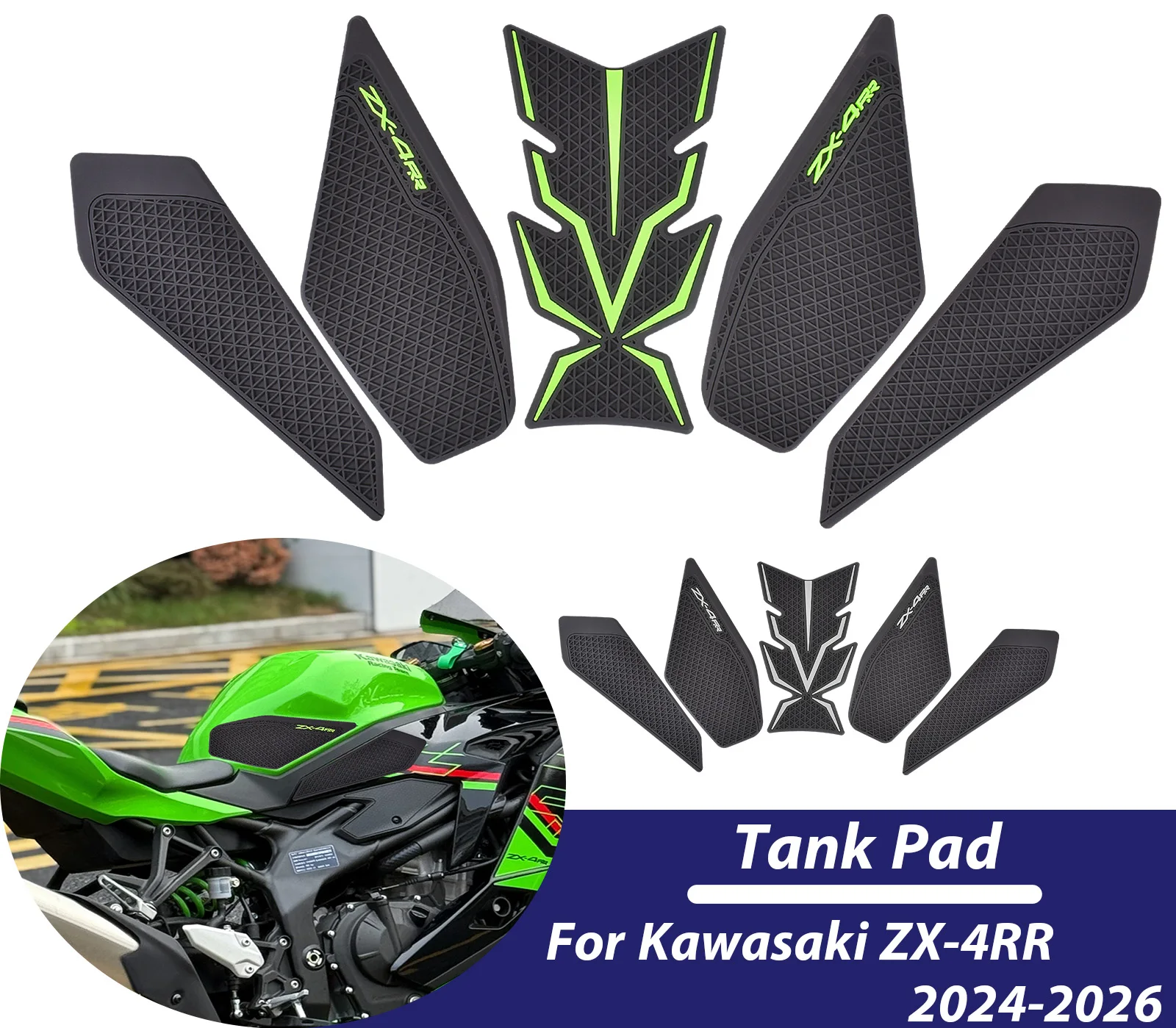 

For Kawasaki ZX-4RR ZX4RR 2024-2026 Tank Traction Side Pad Gas Fuel Knee Grip Protect Decal Motorcycle Stickers Accessories ﻿
