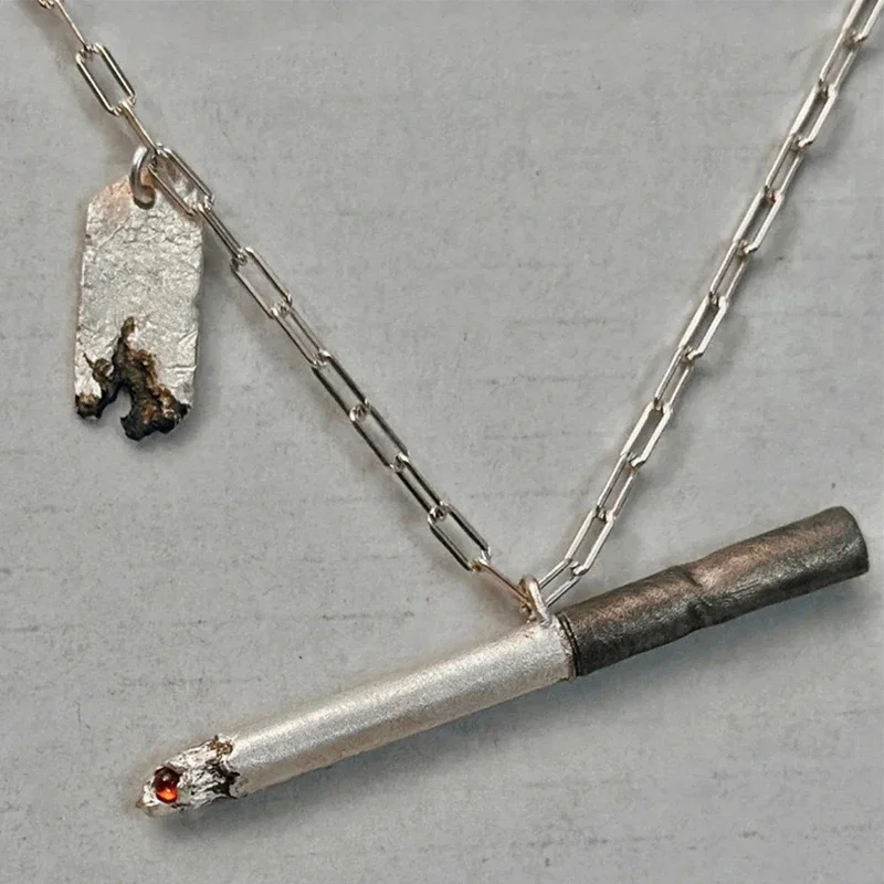 Punk Personalized Charm Pendant Necklace For Men Women Lonely Lgnited Cigarettes Necklace Hip Hop Jewelry Accessories Gifts