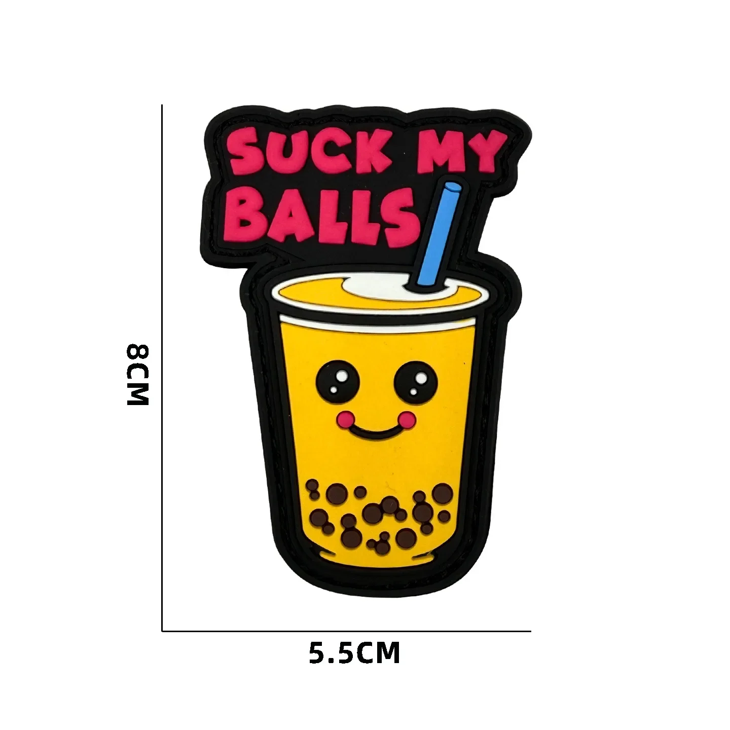 Lustiger Bubble Tea PVC Morale Patch, süßes taktisches Klett-Abzeichen für Rucksack, Mütze, Jacke, Weste, Outdoor-Ausrüstung – Detail 5
