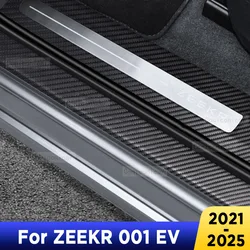 For ZEEKR 001 EV 2023-2025 Auto Tailgate Guard Door Sill Pedal Carbon Fibre Texture Accessories Leather Styling PU Car Sticker