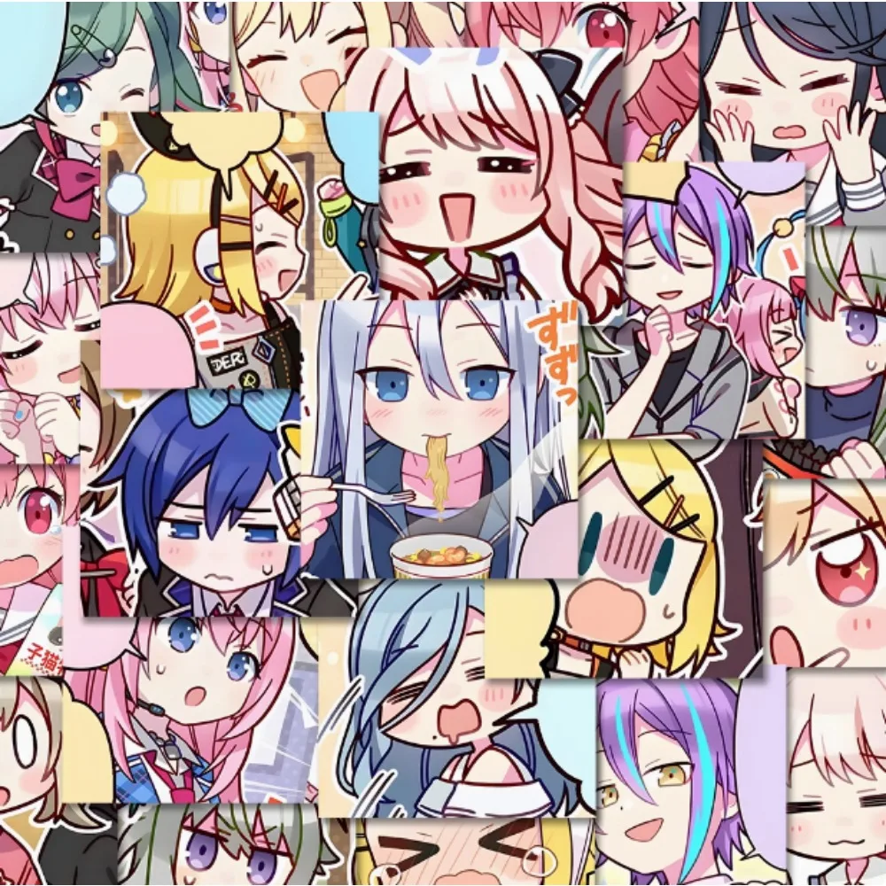 10/63 قطعة أنيمي لعبة العالم مشروع الكرتون الصورة الرمزية ملصقات Kawaii الكتابة على الجدران الشارات محمول دفتر حقيبة الدراجة الديكور هدية