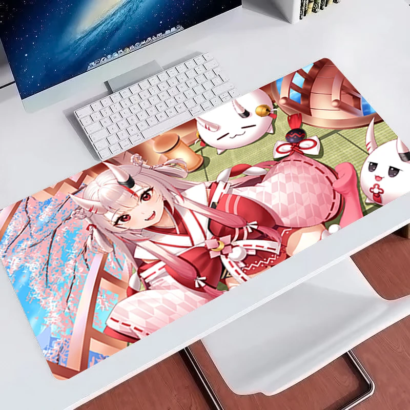 Large Mouse Pad Japanese Anime Extended Table Cushion Hololive Nakiri Ayame Kawaii Keyboard Desk Mat PC Gamer E-sports MousePad view 6