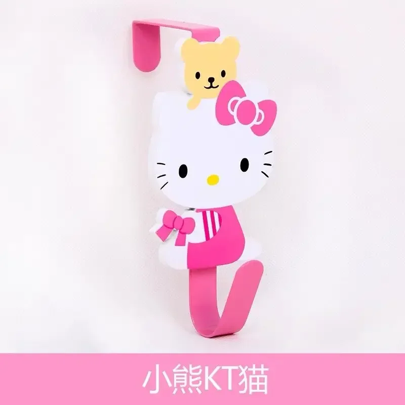 Sanrio-gancho de puerta de Hello Kitty, accesorio de personaje de dibujos animados de Anime, gancho sin costuras, gancho multifuncional Kawaii para dormitorio de niñas, regalo