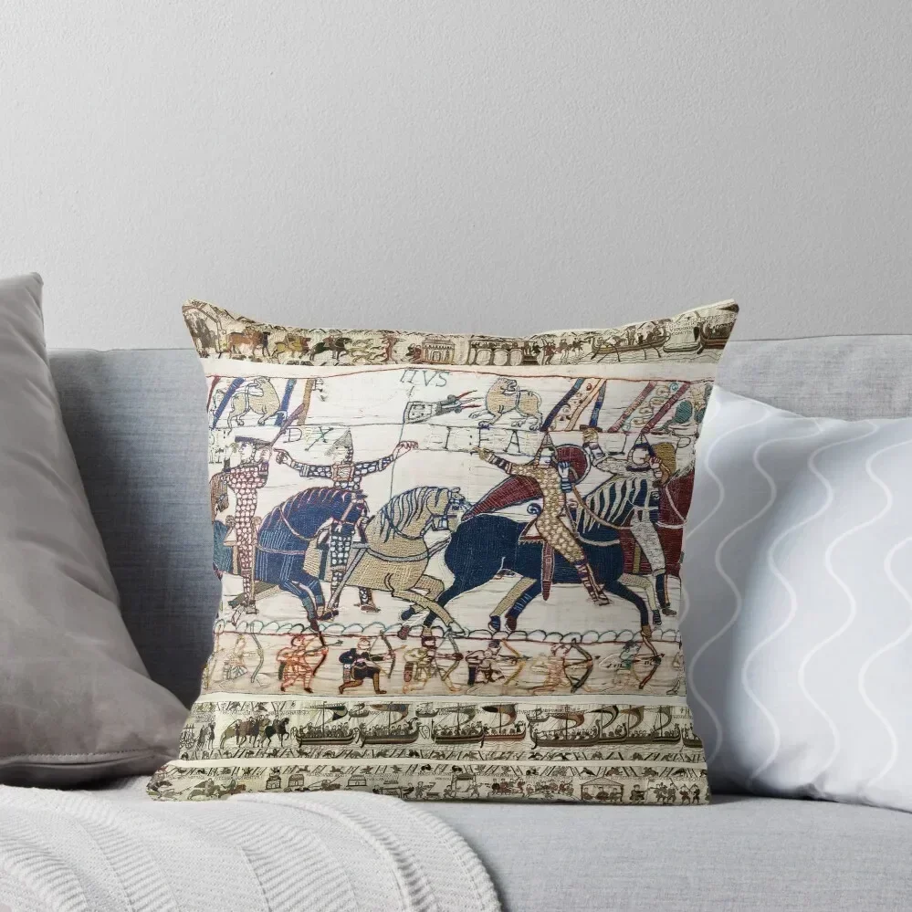 THE BAYEUX TAPESTRY ,BATTLE OF HASTINGS ,NORMAN KNIGHTS HORSEBACK Throw Pillow Covers For Sofas Throw Pillow Covers pillow