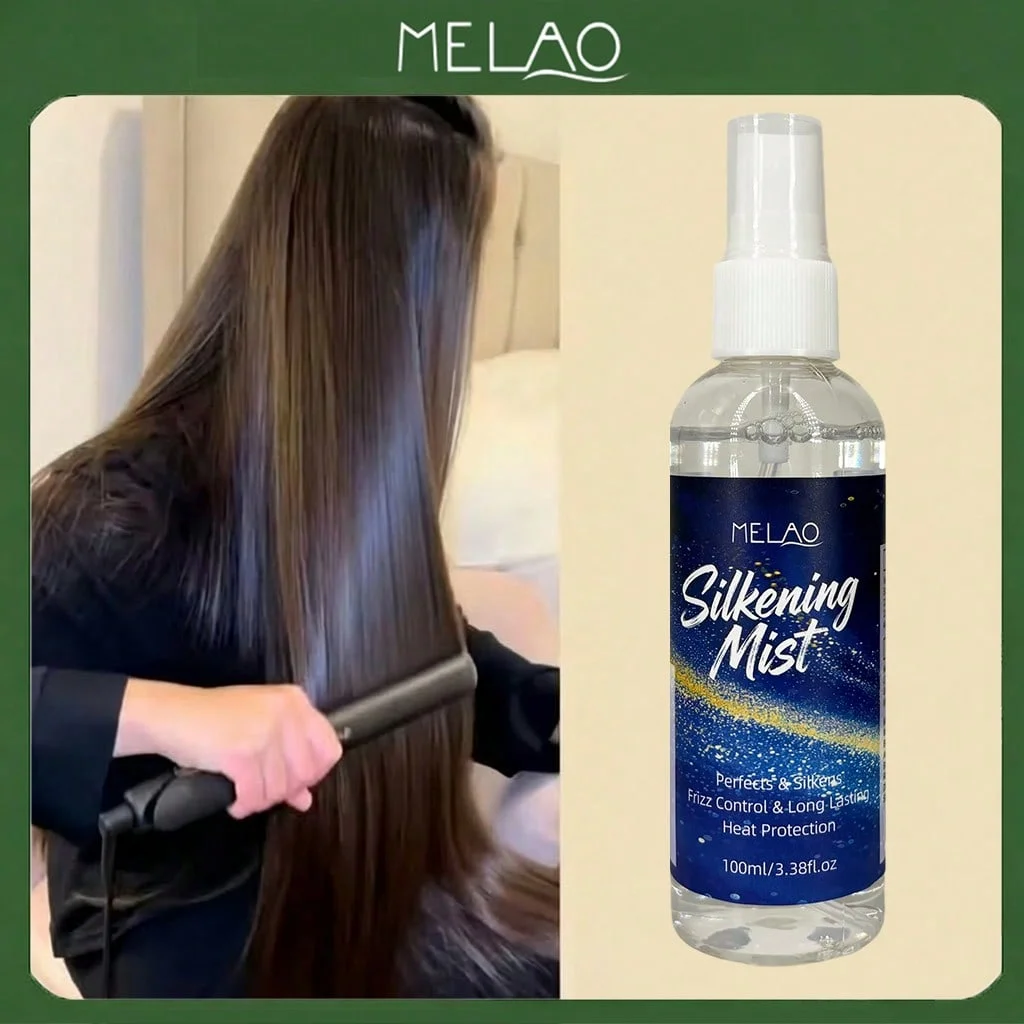 MELAO Hair Silkening Mist, Perfect & Silky, Frizz Control & Long Lasting Heat Protection, Adds Shine & Smoothness