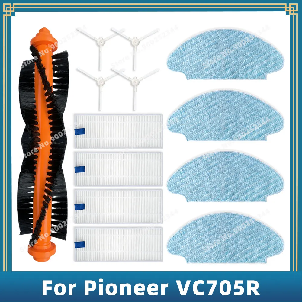 Compatible For Pioneer VC705R Replacement Parts Accessories Main Side Brush Filter Mop Cloth