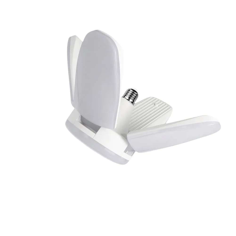 60W Foldable LED Corn Bulb E27 Base, Energy-Saving Collapsible Clover Design for Garage, Bedroom, Living Room, Bar